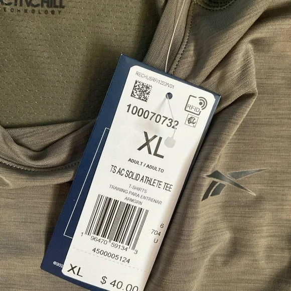 Reebok Men's Olive Green T-Shirt Size XL - Picture 8 of 8